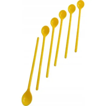 Příbor Lžička na Latte Plastová Dlouhá 6 Ks Žlutá