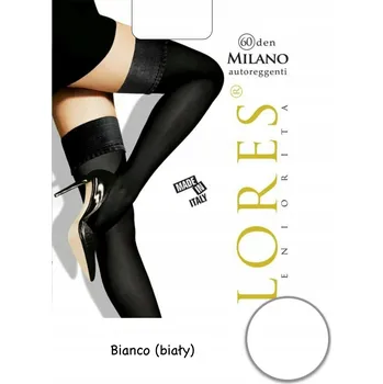 Dámské punčochy Samodržící punčochy LORES MILANO 60 DEN – Bianco, vel. 3/4 Elegance a pohodlí