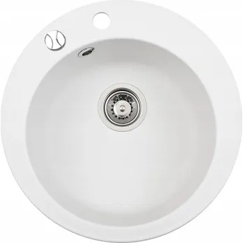 Granitový dřez Jednokomorový granitový dřez Brenor Rado bílý