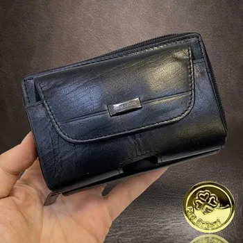 Peněženka Tvujoriginal Kožená kapsička, peněženka s poutkem na pásek BELLUGIO LEATHER černá