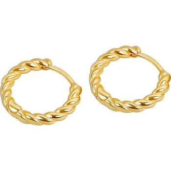 Náušnice Pozlacené stříbrné náušnice spirálové kroužky - Meucci SYE170