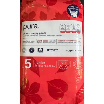 Plenkové kalhoty Eko Plenkové Kalhotky Pura Velikost 5, 9-14 kg, 20 ks