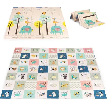 Hračka pro kojence Pěnová podložka pro děti 200x180 cm vzdělávací oboustranná skládací měřítko růstu abeceda ECOTOYS