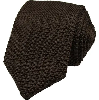 Kravata Hnědá pletená pánská kravata