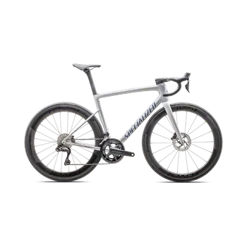 Silniční kolo Specialized Tarmac SL8 Pro Shimano Ultegra Di2 2025 Gloss Liquid Silver / Satin Blue Pearl Over Black Liquid Metal 56