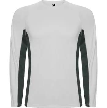 Pánské tričko ROLY Pánské tričko Shanghai s dlouhým rukávem Velikost: S, Barva: bílá/tmavošedá (0146)