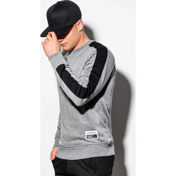 Pánská mikina Pánská mikina bez kapuce OM-SSNZ-22FW-010 V1 šedá S