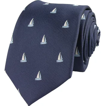 Kravata Tmavě modrá pánská kravata PLACHETNICE