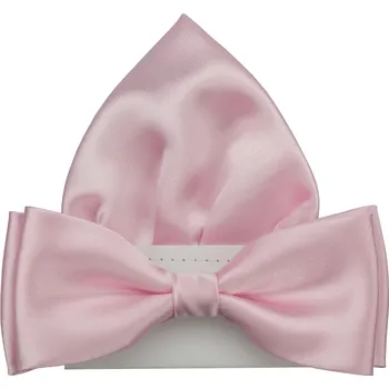 Motýlek Světle růžový pánský motýlek lesklý s kapesníčkem