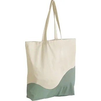 Westford Mill Plážová taška WM235 Natural-Dusty Green 36 x 44 x 10 cm