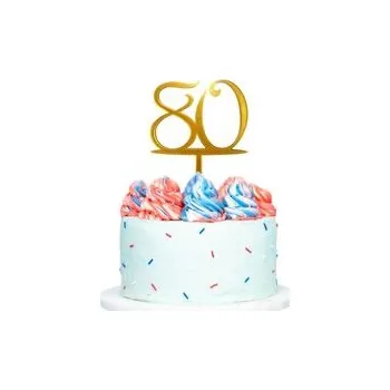 Dortová svíčka Číslo 80 Fialová