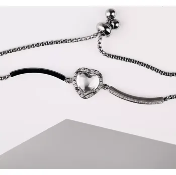 Náramek Vintara W Steel - náramek z chirurgické oceli se zirkony