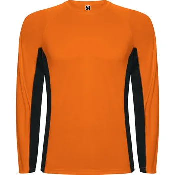 Pánské tričko ROLY Pánské tričko Shanghai s dlouhým rukávem Velikost: XXL, Barva: svítivě oranžová/černá (22302)