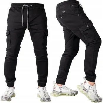 Pánské kalhoty JOGGERY kapsáče ČERNÉ JOSTER vel.33
