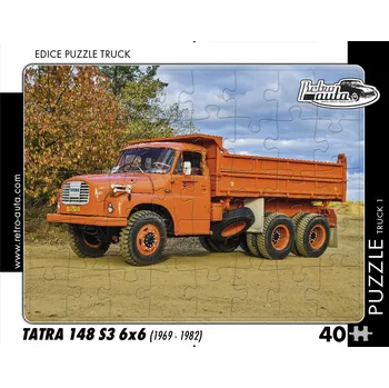 autíčko Puzzle Retro auta 40 dílků NÁKLADNÍ AUTO Tatra 148 S3 6x6 (1969-1982) 72401