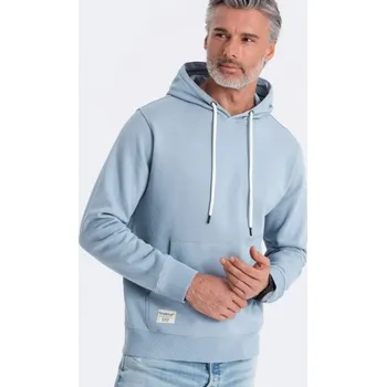 Pánská mikina Ombre Clothing Nadčasová modrá mikina V7 SSBN-0177