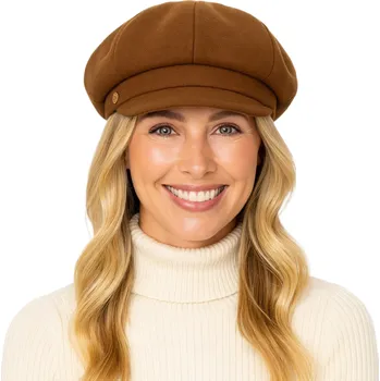 Čepice 8-dílna dámská hnědá bekovka od Mayser - Camila Newsboy Cap Velikost: 55 cm (S)