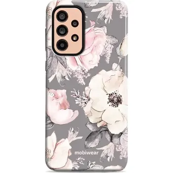 Pouzdro na mobilní telefon Odolný obal Mobiwear Elite Pro - Samsung Galaxy A53 5G - EX06E Květy na šedém pozadí - VÝPRODEJ (Odolné pouzdro, obal kryt Mobiwear Elite Pro - maximální ochrana mobilu, zesílené hrany, přesné výřezy, pohodlné držení, odolná grafika, kvalitní materiály)