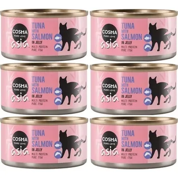 Krmivo pro kočku Cosma Asia Tuňák s lososem v želé 85g.