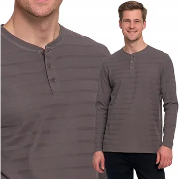 Pánské tričko Tričko Pánské Dlouhý Rukáv Halenka Longsleeve Žebrované s Knoflíky M MORAJ