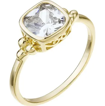 Prsten Pozlacený prsten se čtvercovým zirkonem 15037.1 Velikost: 52 (průměr 16,6 mm)