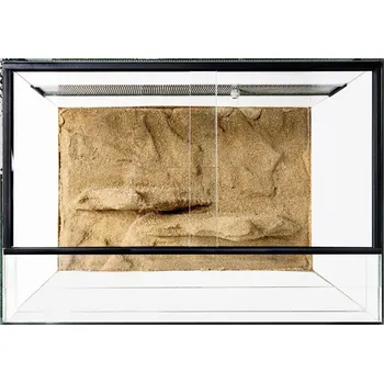 Terárium Skleněné terárium 60x40x40 s 3D pozadím 3D pozadí: Žluté s výstupkem