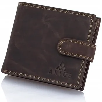 Peněženka Arius peněženka z pravé kůže hnědá - muž