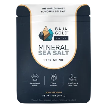 Kuchyňská sůl Baja Gold Salt Co. Baja Gold Mineral Sea Salt - jemně mletá minerální mořská sůl, 454g
