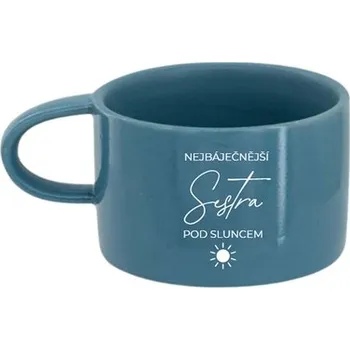 Modrý hrneček "Nejbáječnější pod sluncem"