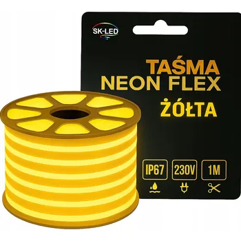 LED páska LED Neon Flex Páska Jednostranná 230V 8W Žlutá Vodotěsná Venkovní