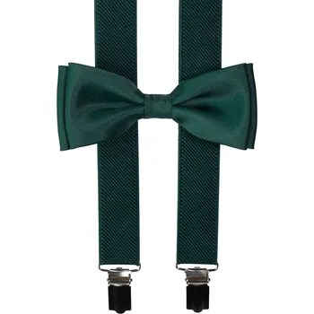 Kšandy Smaragdově zelené pánské kšandy s motýlkem