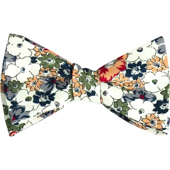 Motýlek Barevný bavlněný vázací motýlek s květy