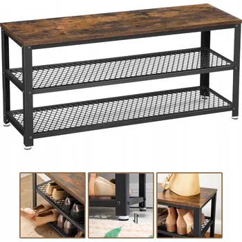 Botník s sedátkem Songmics 100 x 45 x 30 cm, odstíny hnědé