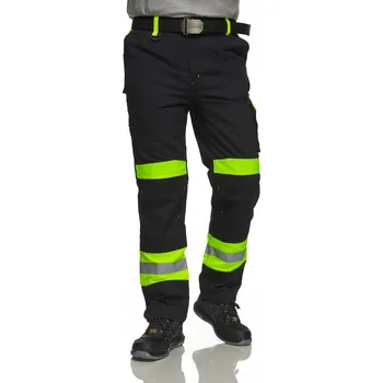 montérky Pracovní kalhoty do pasu černé ART MAS CLASSIC s reflexními prvky, velikost 64