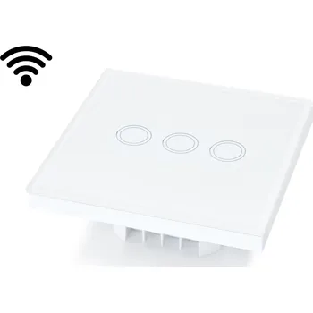 vypínač Dotykový Skleněný Spínač Světla Trojitý s WIFI