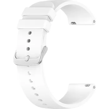 Řemínek na hodinky 4wrist Univerzální silikonový řemínek se stříbrnou sponou 20 mm - White + 2 měsíce na vrácení zboží