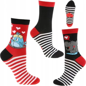 Dámské ponožky Ponožky Dámské Valentýnské 2 páry BAREVNÉ MORAJ 35-38