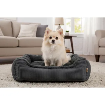 Pelíšek pro psa Vsepropejska Shaggy pelech pro psa s kožíškem Barva: Černá, Rozměr (cm): 65 x 55