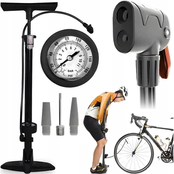pumpička CYKLISTICKÁ PUMPA S MANOMETREM RUČNÍ PRO KOLO MÍČŮ AUTOMOBILOVÁ PODLAHOVÁ