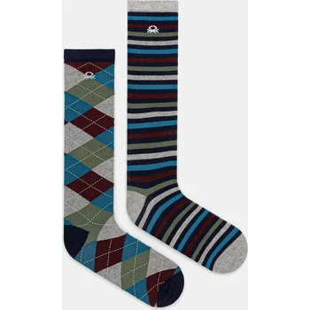 Dívčí oblečení Dětské ponožky United Colors of Benetton 2-pack 6AO30704B.G.seasonal námořnická modř 59X, vel. 20/24