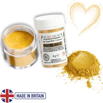 Sugarflair, Anglie Prachový lesk Sugarflair Pastel Gold, zlatý pudr 4 g /SGF-E7015 Prachový lesk - prémiové mikro glitry