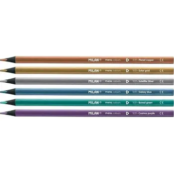 Kresba METALICKÉ pastelky pro DĚTI Sada 6 barev PASTELKY MILAN