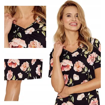 Dámská noční košile Noční košile Taro Peony 3134 s krátkým rukávem nad kolena velikost XL