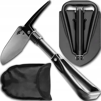 Polní lopatka Skládací lopatka MEMFLOW 3v1 s pouzdrem, zoubkovaná hrana