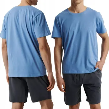 Pánské pyžamo ATLANTIC NMP-379 Pánské pyžamo Set Tričko + Šortky 100% BAVLNA - XL