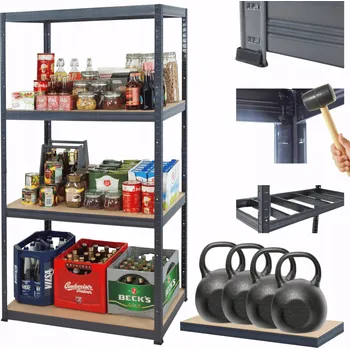 Dílenský regál Kovový regál do skladu, garáže PREMIUM HELIOS 180x110x40cm 4 police x 400kg