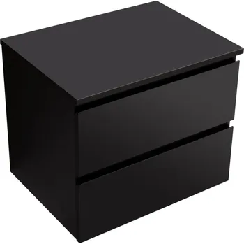 Koupelnový nábytek CERANO - Deska pod umyvadlo Carole/Velora - 120x46,5 cm - 18 mm - skříňka Carole 60 cm - černá matná - konzole chrom