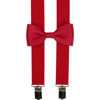 Kšandy Červené dětské kšandy s motýlkem