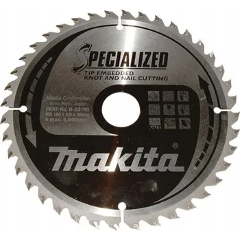 Pilový kotouč MAKITA B-33180 pilový kotouč SPECIALIZED 190mm*30mm 40Z, zapuštěné zuby (ol
