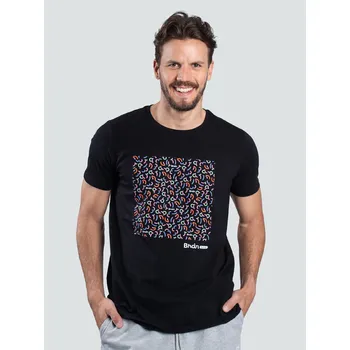 Pánské tričko BrainMax BrainMarket pánské tričko Mozaika, černá Velikost: M Tričko s krátkým rukávem pro muže